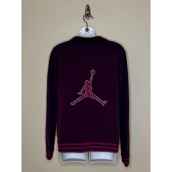 Vintage Air Jordan Velour Track Jacket Embroidered Purple/Pink Size L EUC!!! - Picture 3 of 5